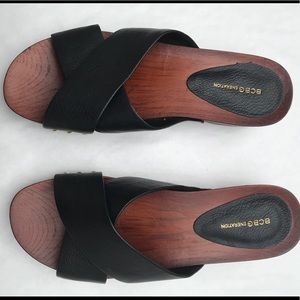 BCBGENERATION WOMEN’S BLACK CLOGS SLIDES